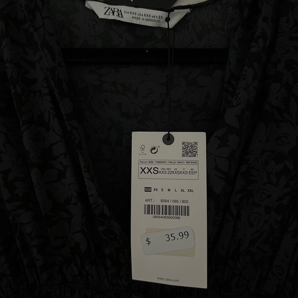 NWT Zara Long-sleeve Flowy Midi Dress - Picture 4 of 6